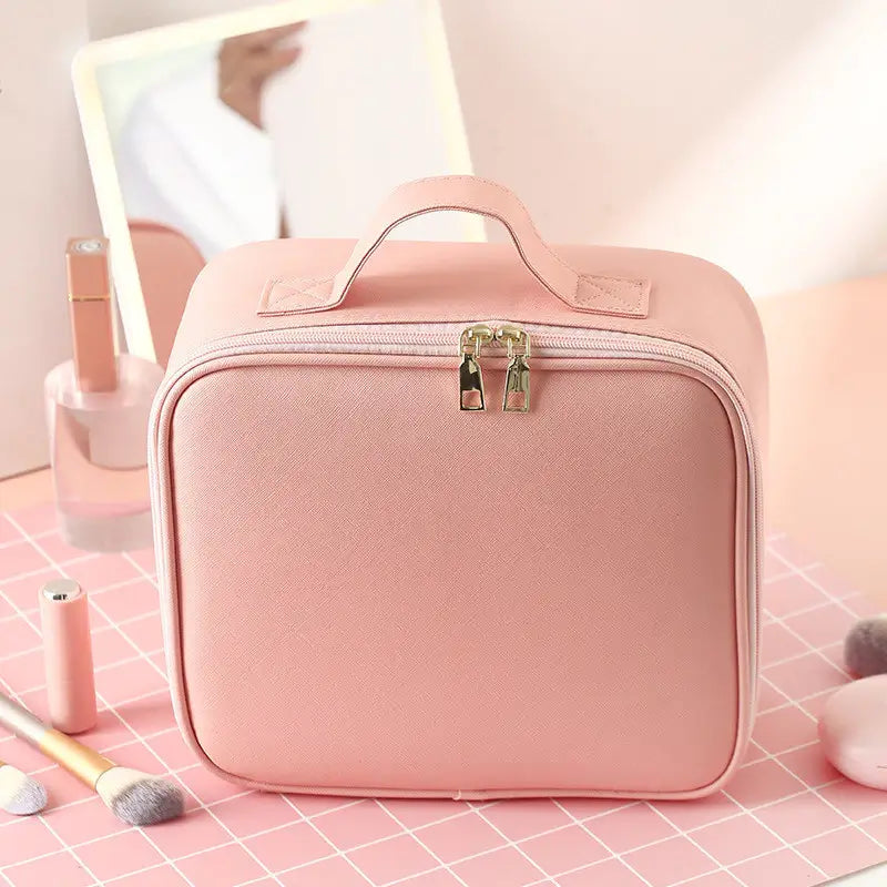 Organizador de maquillaje portátil con espejo LED + Obsequio