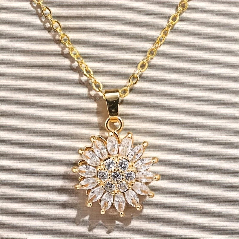 COLLAR GIRASOL GIRATORIO DORADO