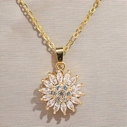 COLLAR GIRASOL GIRATORIO DORADO