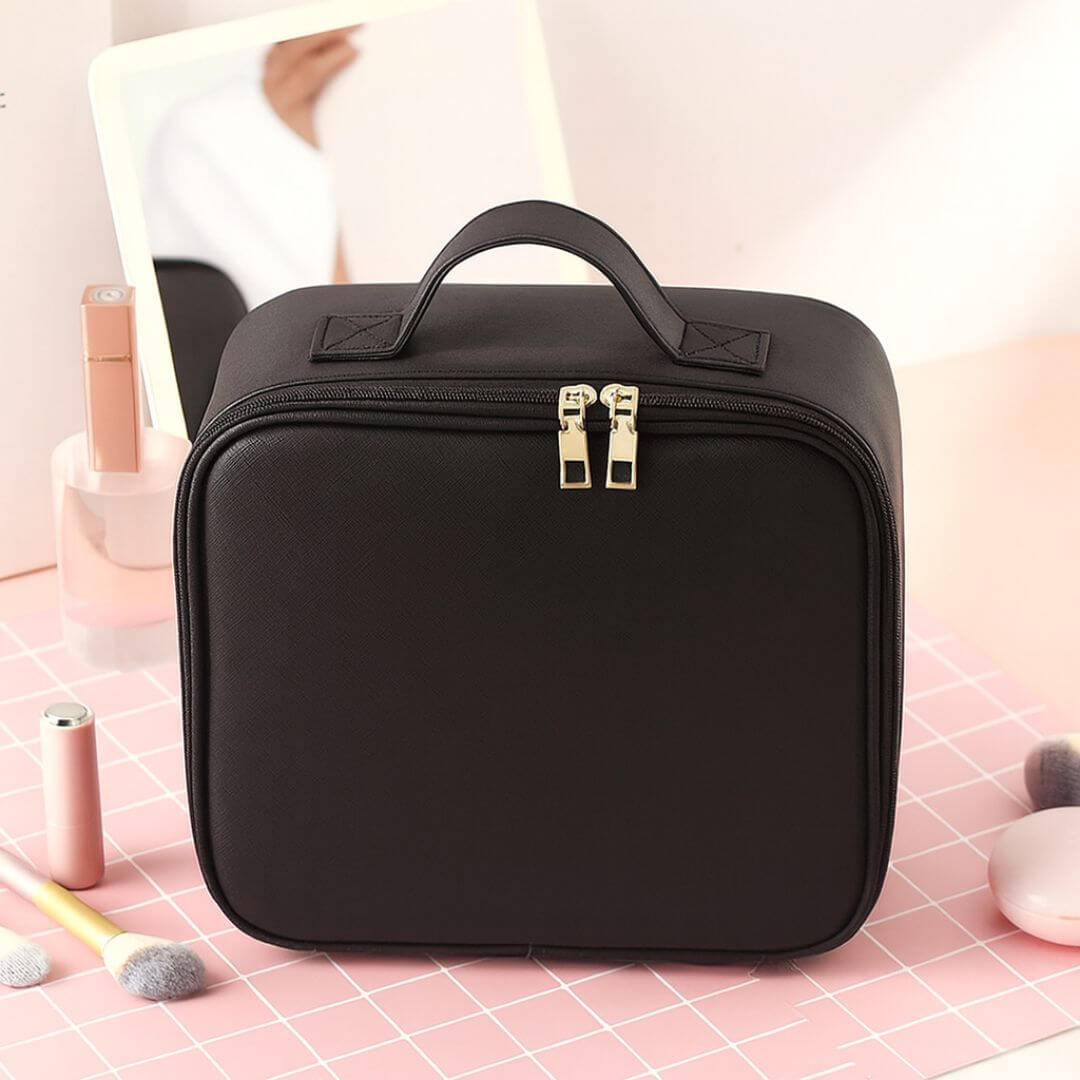 Organizador de maquillaje portátil con espejo LED + Obsequio